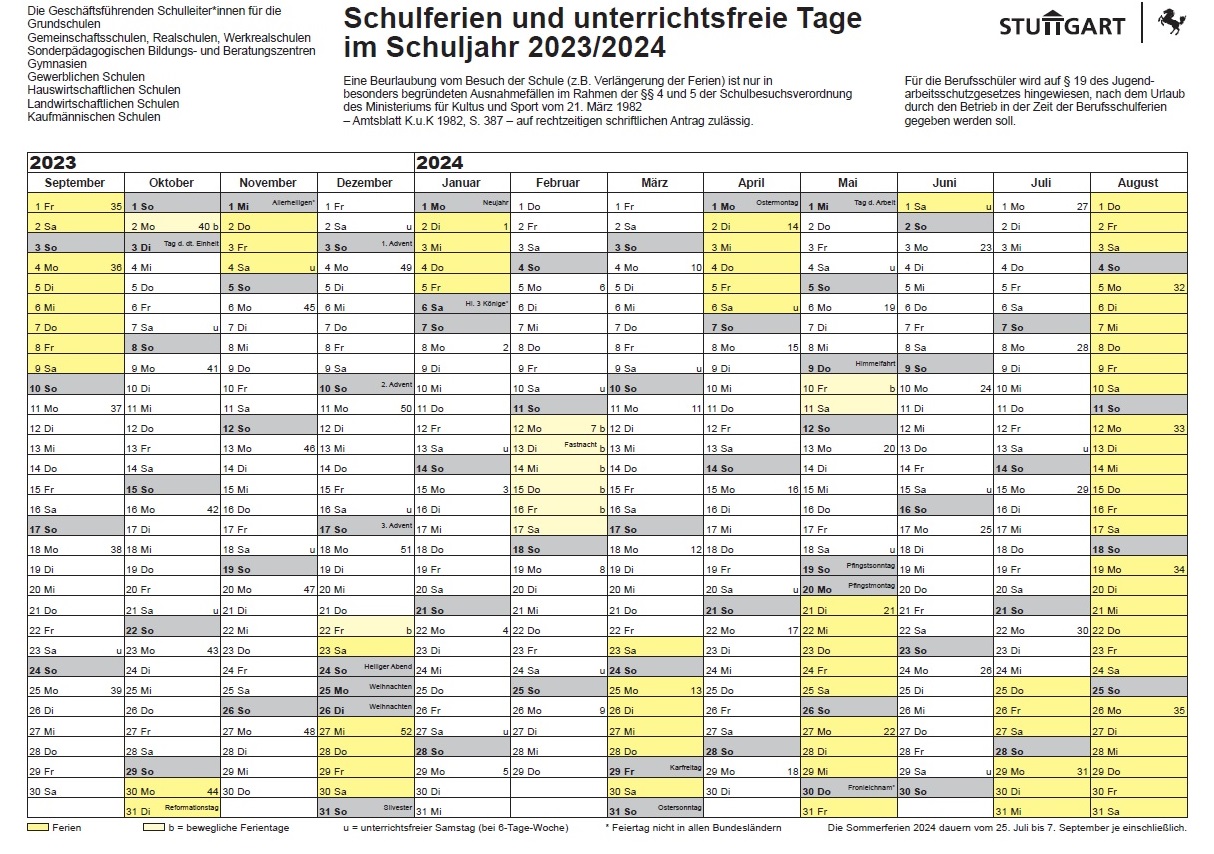 zum Download: Ferienkalender 2023-2024 der Stadt Stuttgart